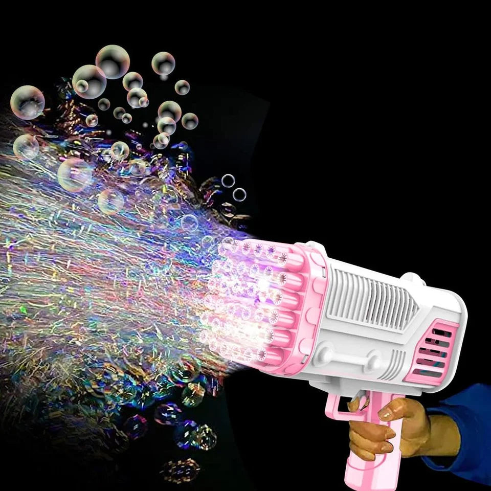 36 Holes Automatic Bubbles Machine With Colorful Light Angel-Bazooka Bubbles Gun Strong Wind Gatling Bubbles Gun Birthday Party