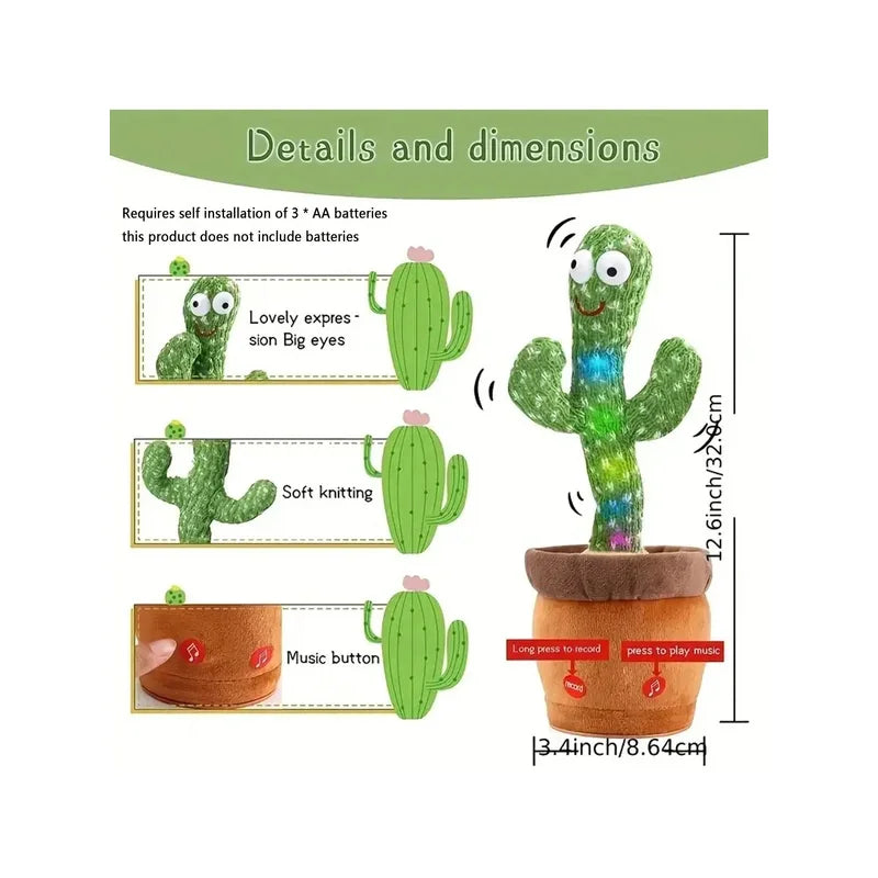 Dancing Talking Cactus Toys For Baby Boys And Girls, Singing Mimicking Recording Repeating What You Say