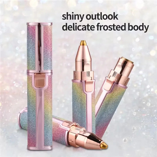 2 IN 1 Rechargeable Epilator Electric Eyebrow Trimmer Female Body Facial Lipstick Shape Hair Removal Mini Painless Razor Shaver