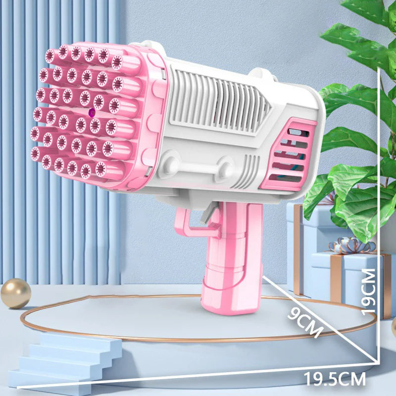 36 Holes Automatic Bubbles Machine With Colorful Light Angel-Bazooka Bubbles Gun Strong Wind Gatling Bubbles Gun Birthday Party