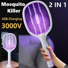 Upgraded 3000V Mosquito Swatter with TYPE-C Charging, 3 in 1 Electric Mosquito Swatter, Mosquito Killer Lamp
