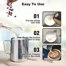 2-in-1 Electric Milk Frother & Hand Mixer - 3-Speed Rechargeable for Coffee/Whiskey Foam, Compact Ergonomic Kitchen Tool